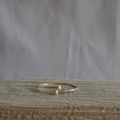Silver & Freshwater Pearl Bangle