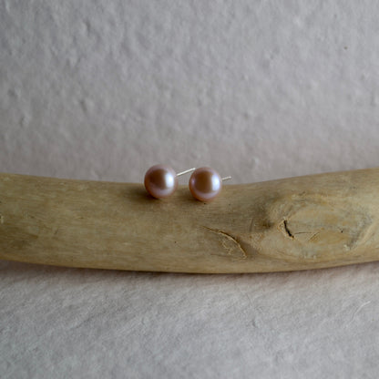 Classic Button Pearl Studs