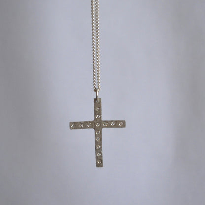 Silver Diamond Cross Necklace