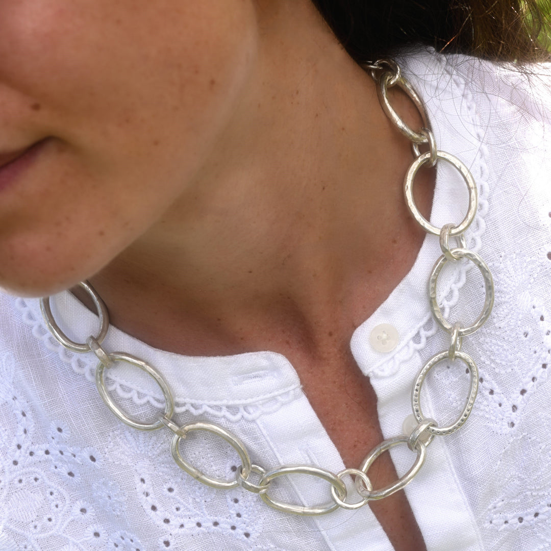 Statement Sterling Silver &amp; Diamond Chain