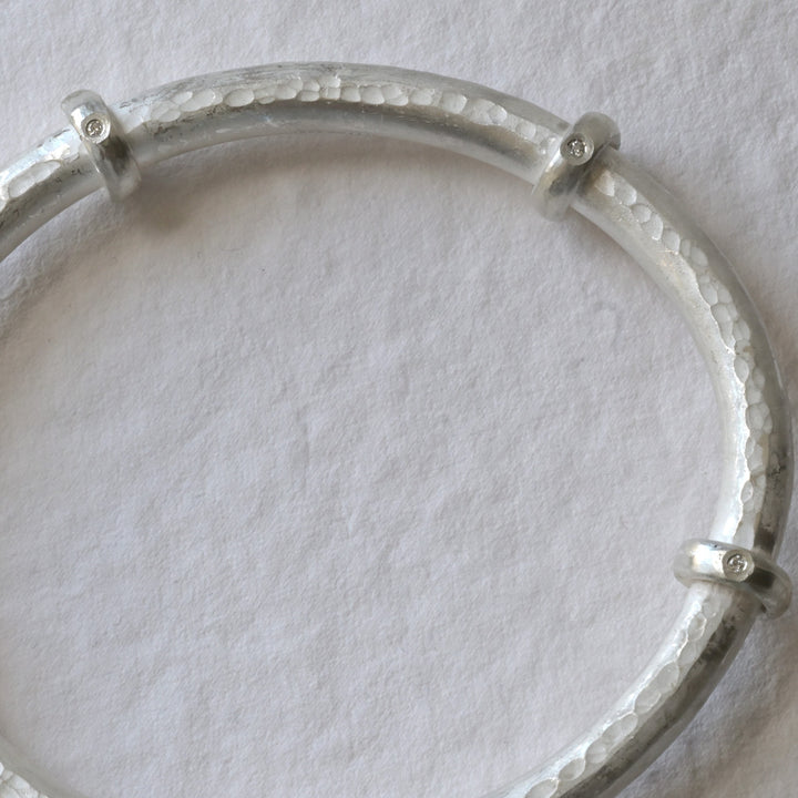 Statement Sterling Silver &amp; Diamond Bangle