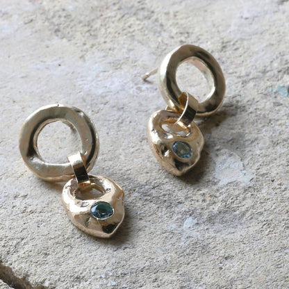 Gold Aquamarine Drops