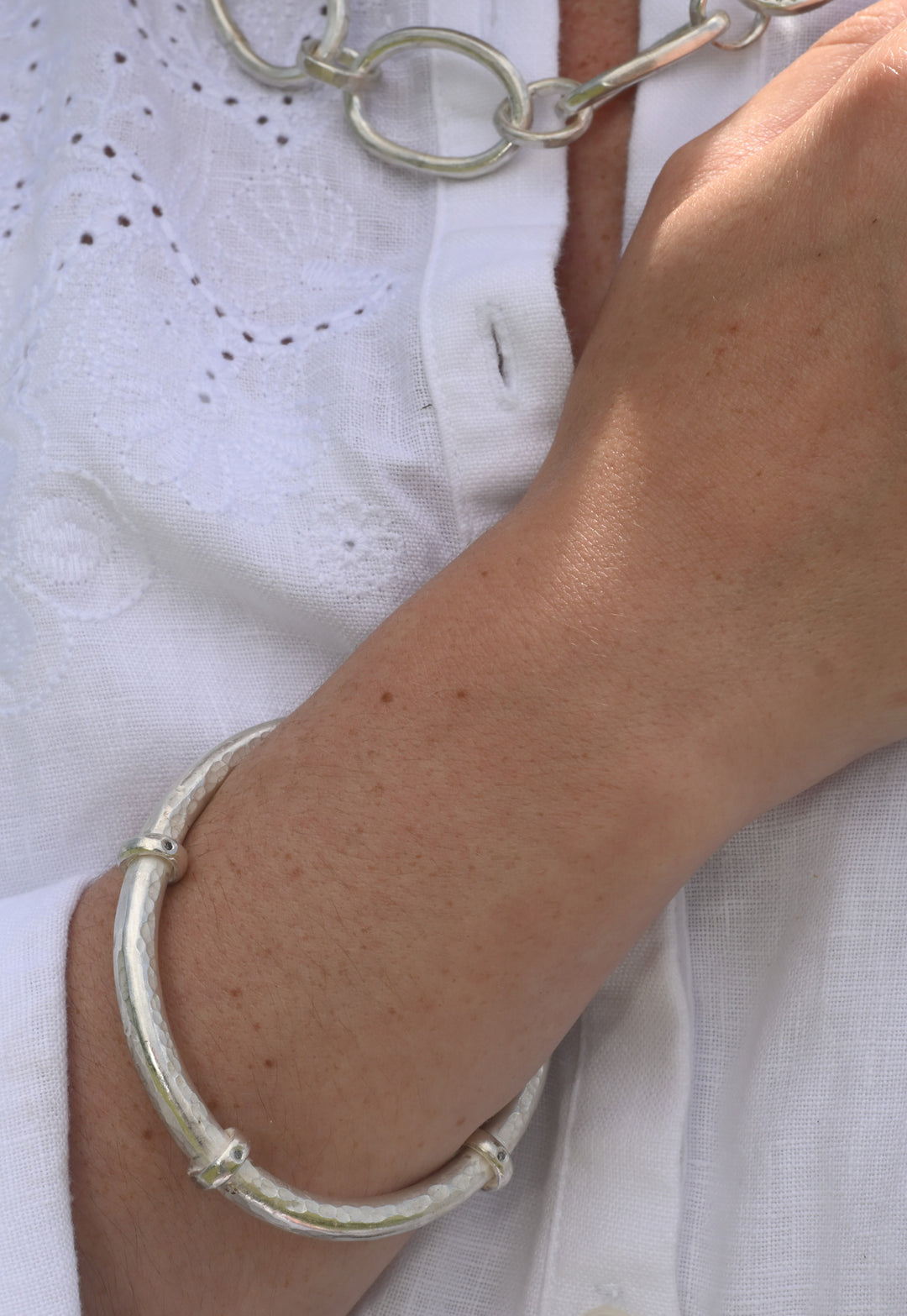 Statement Sterling Silver &amp; Diamond Bangle