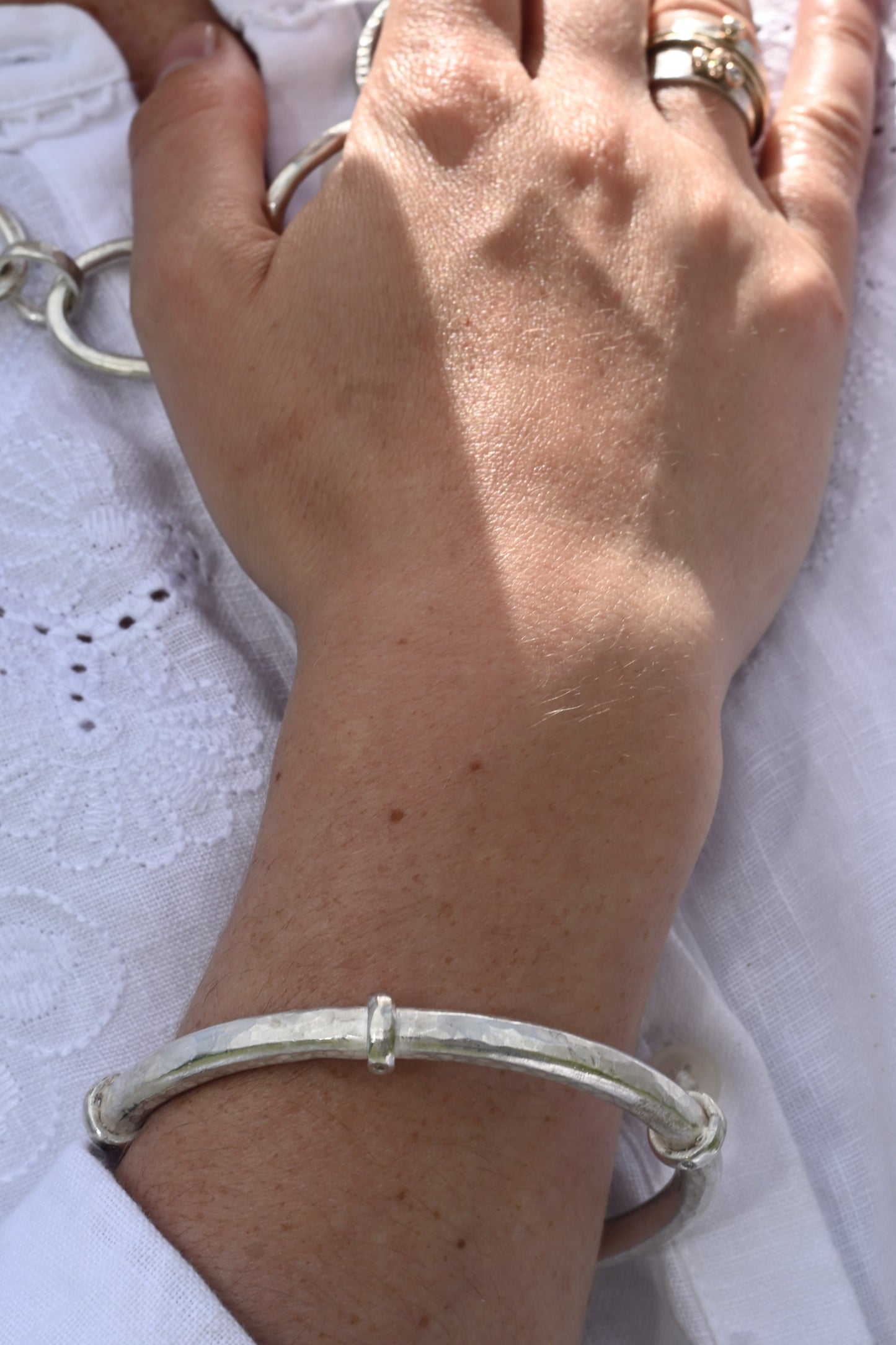 Statement Sterling Silver & Diamond Bangle
