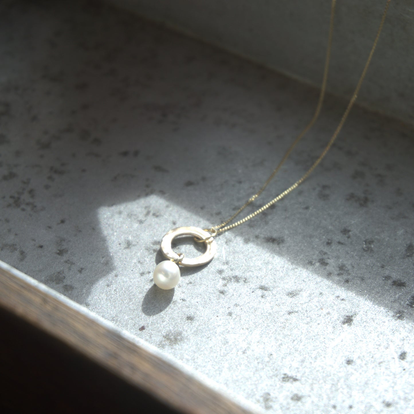 Petite Gold Pearl Drop Pendant