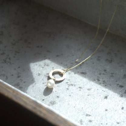 Petite Gold Pearl Drop Pendant