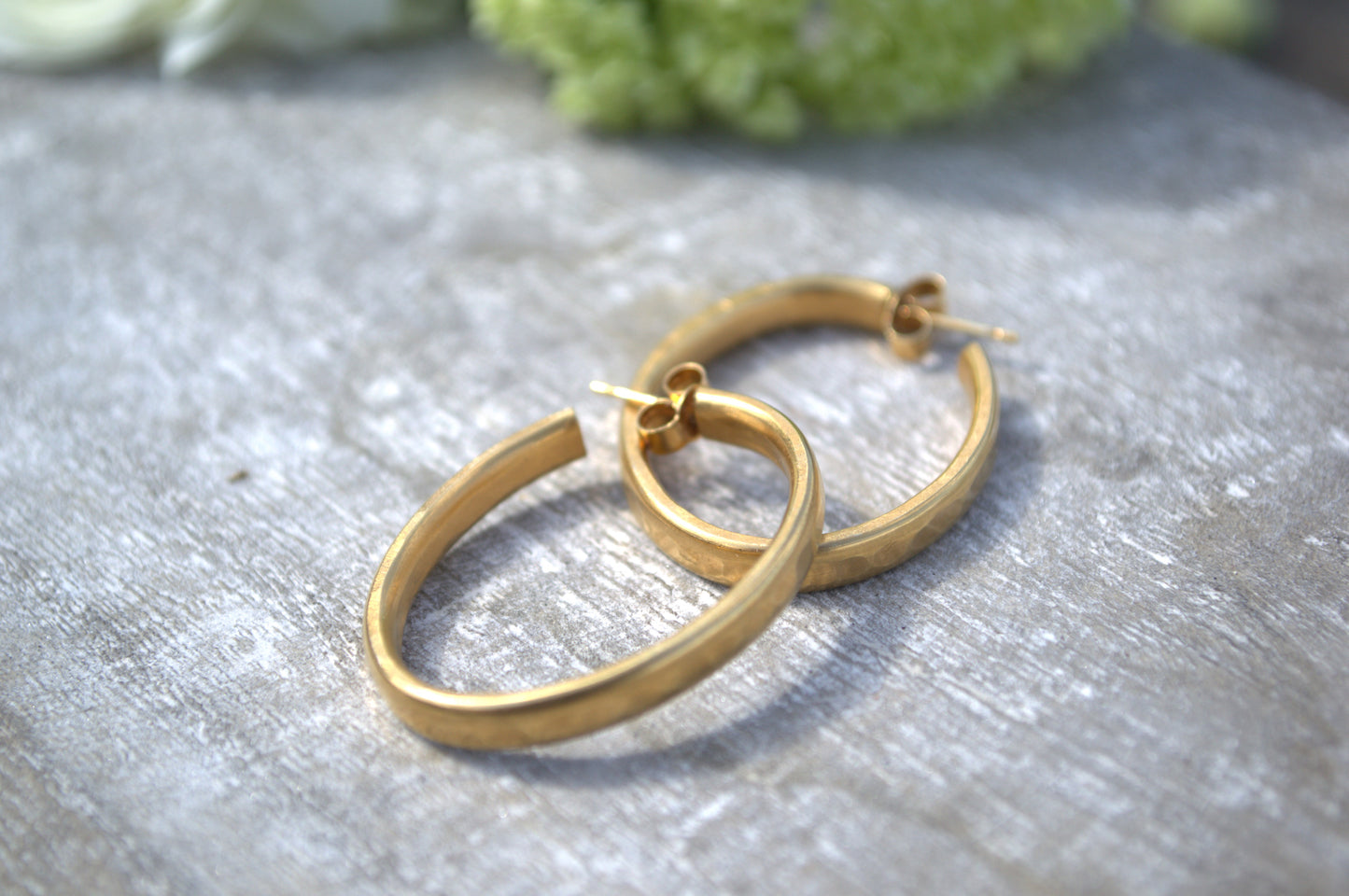 Golden Oblong Hoops