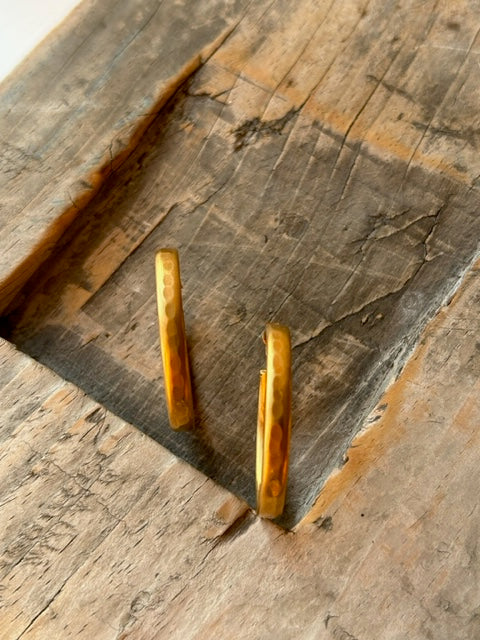 Golden Oblong Hoops