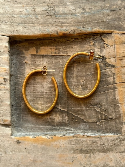 Golden Oblong Hoops