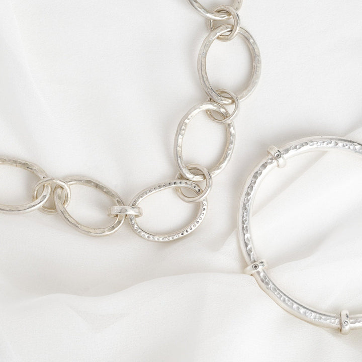 Statement Sterling Silver &amp; Diamond Chain