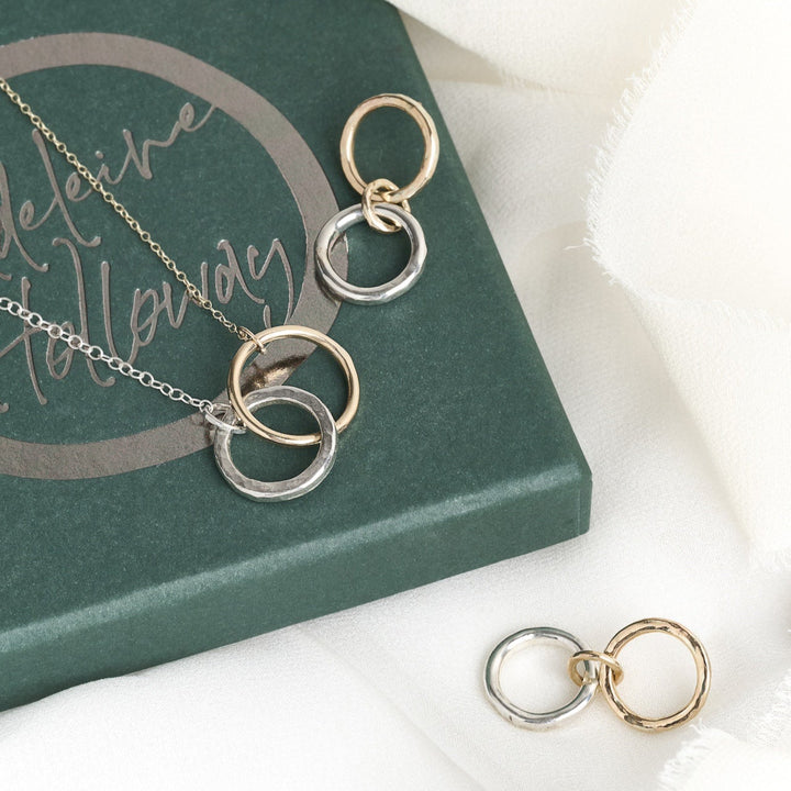 Gold and Silver Interlocking Infinity Necklace