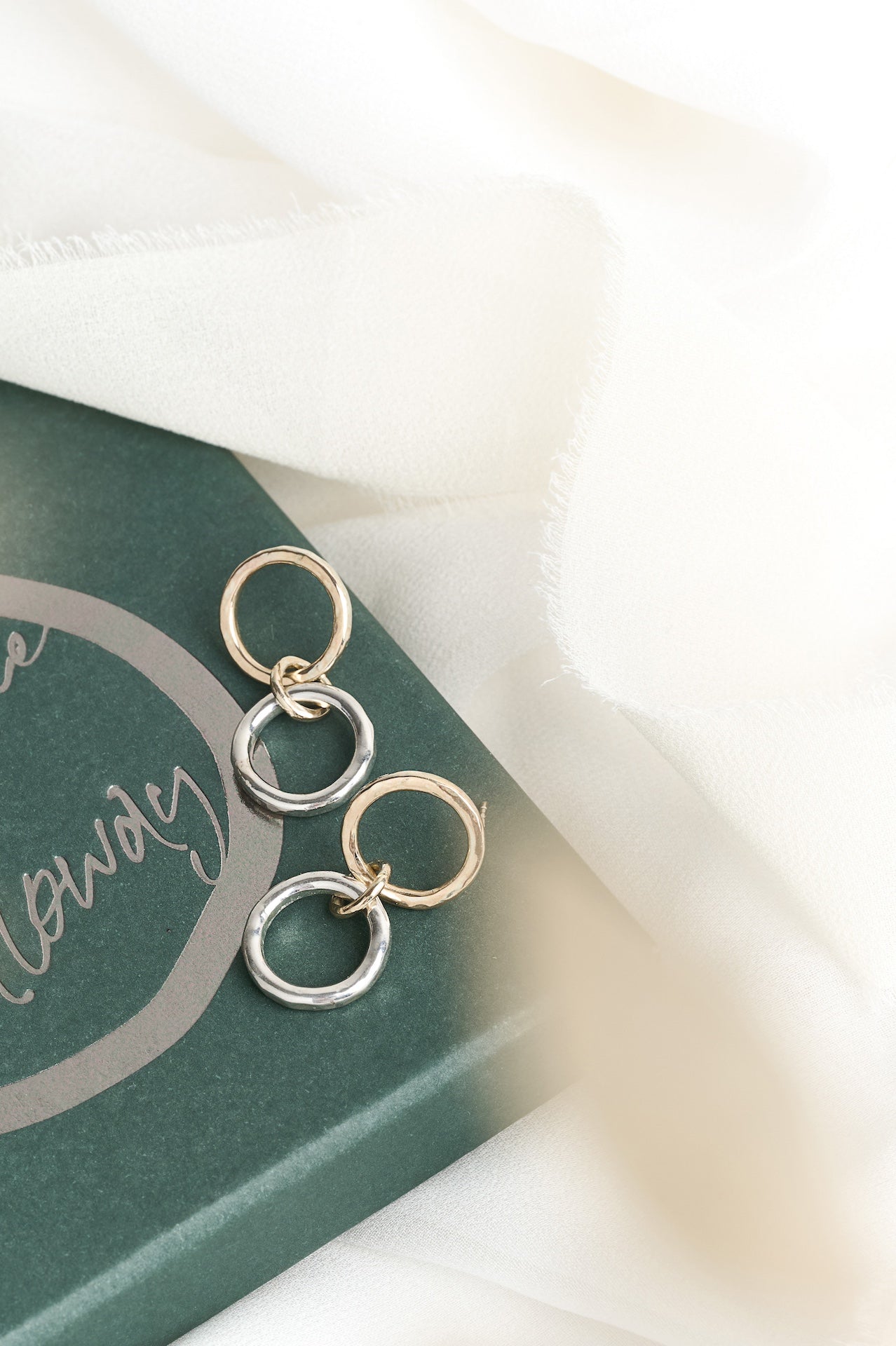 Gold and Silver Interlocking Infinity Necklace & Earring Set
