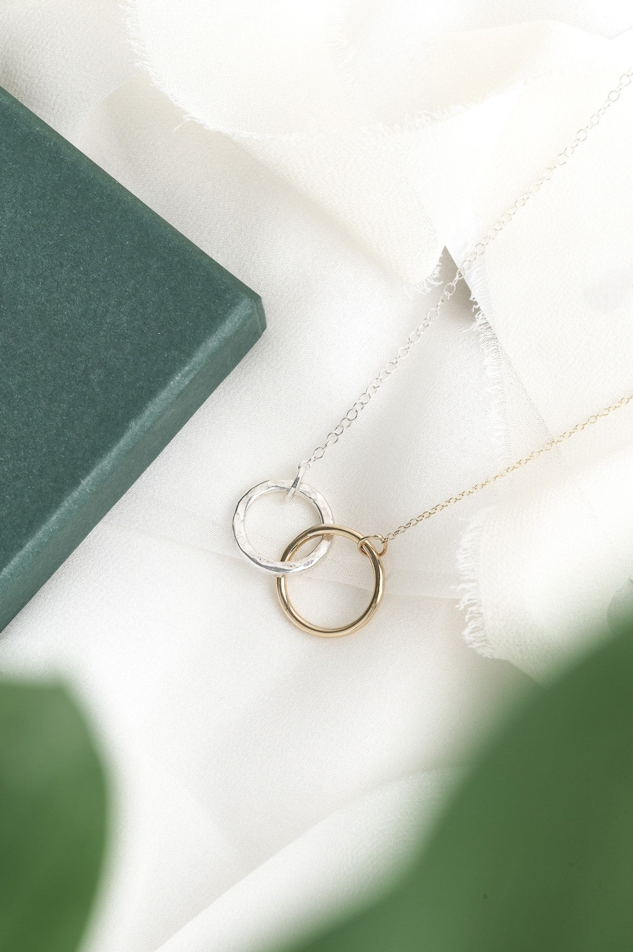 Gold and Silver Interlocking Infinity Necklace & Earring Set