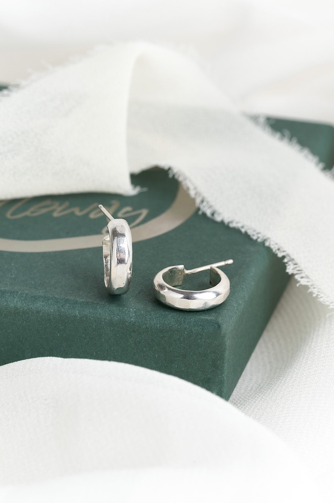 Petite Silver Curved Hoops