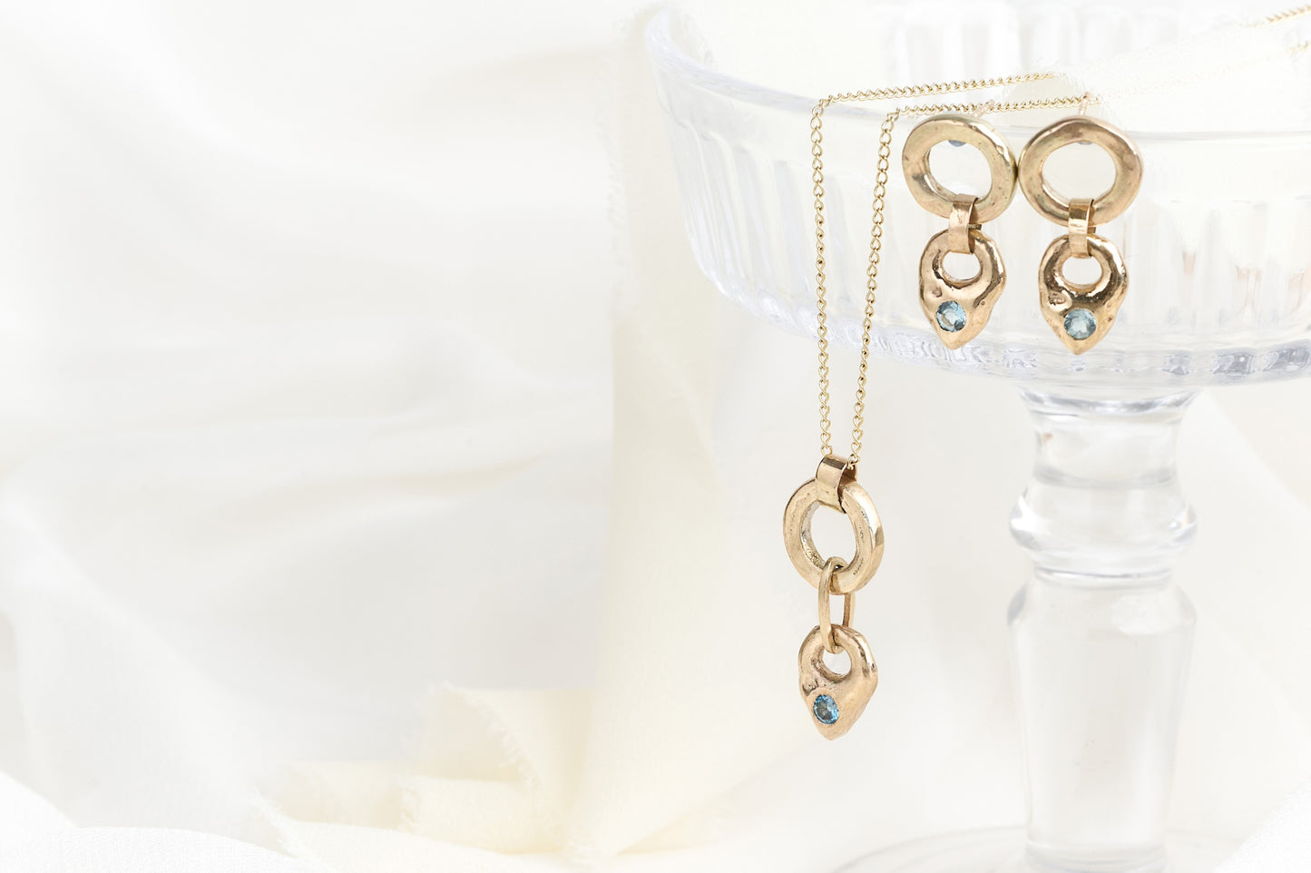 Gold Aquamarine Drops