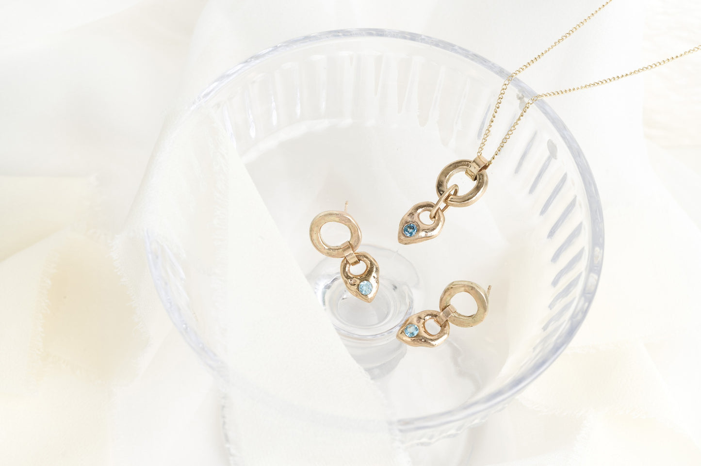 Gold Aquamarine Drops