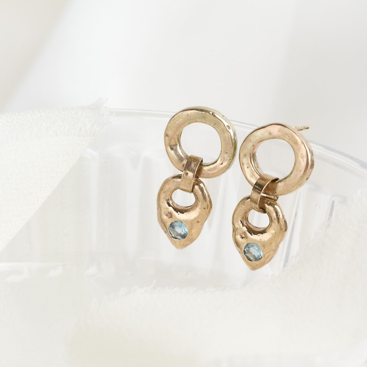 Gold Aquamarine Drops