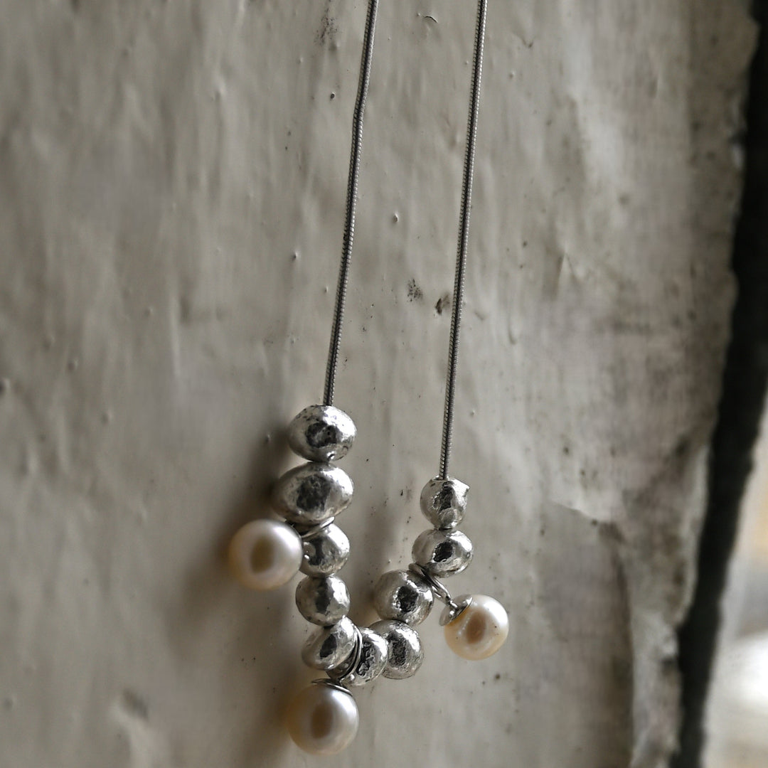 Molten Bead &amp; Freshwater Pearl Necklace