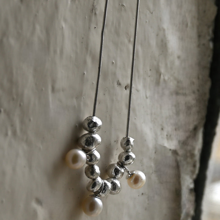 Molten Bead &amp; Freshwater Pearl Necklace