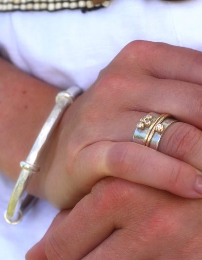 Statement Sterling Silver & Diamond Bangle