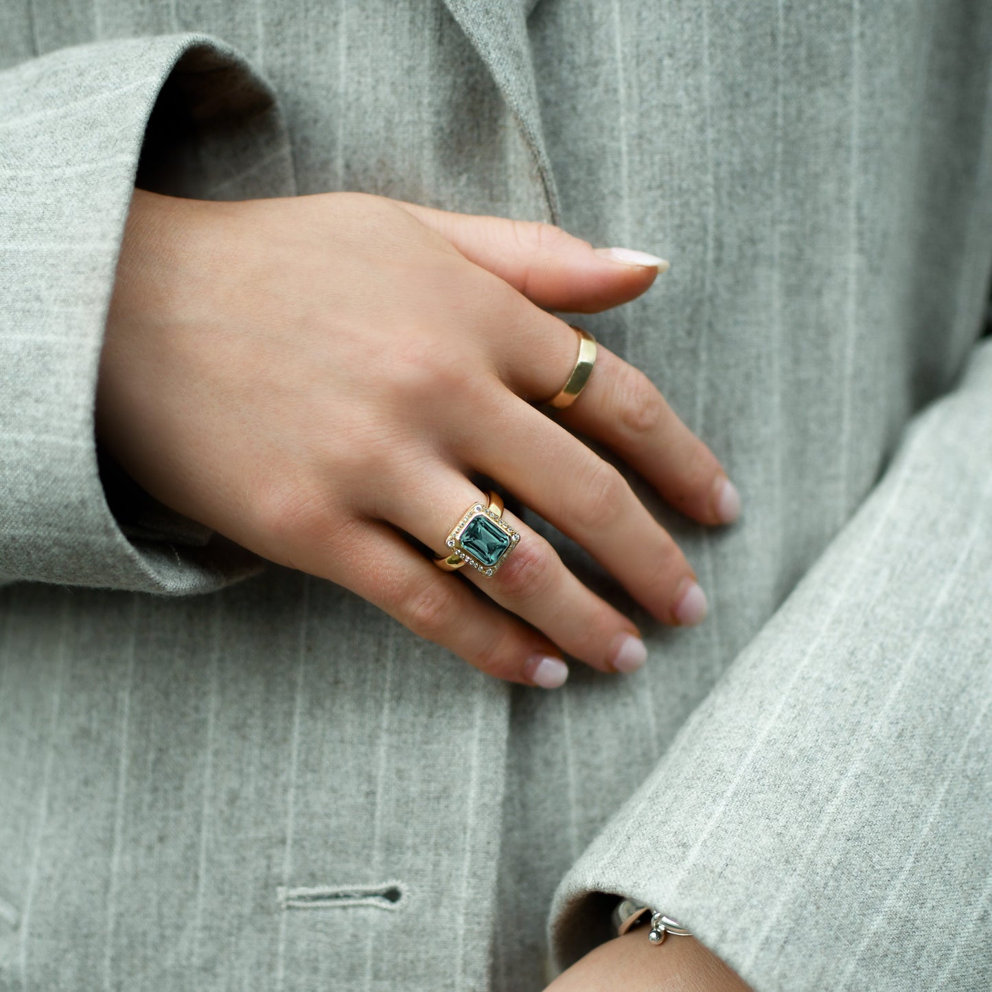 Tourmaline and Diamond Ring