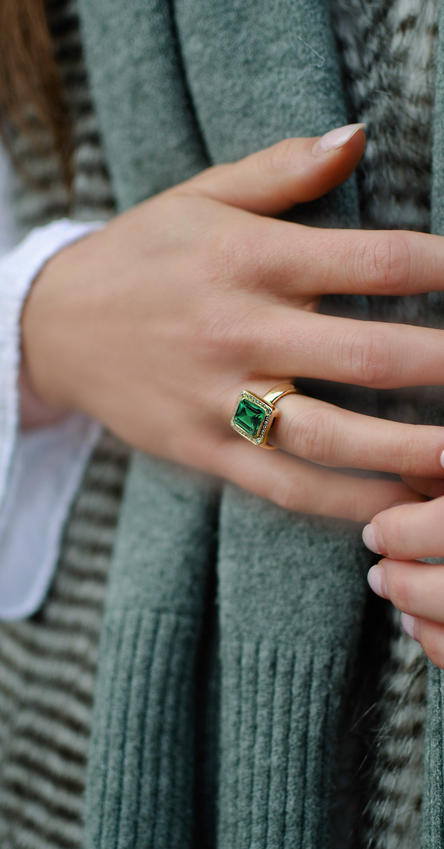 Tourmaline and Diamond Ring