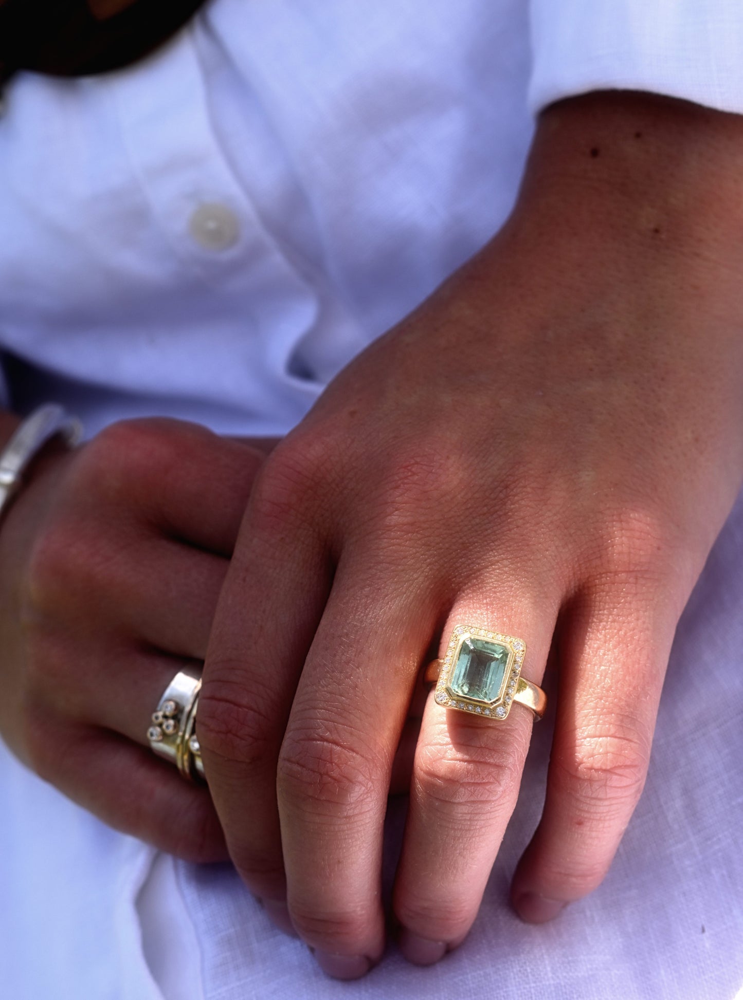 Tourmaline and Diamond Ring